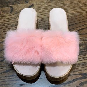 Pink fluffy shoes!